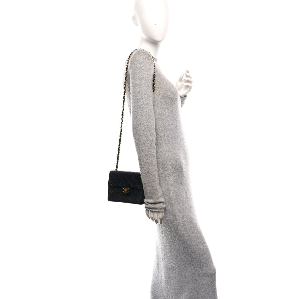 Chanel Lambskin Quilted Mini Square Flap Black