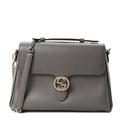 Gucci Dollar Calfskin Medium Interlocking G Top Handle Shoulder Bag Loess