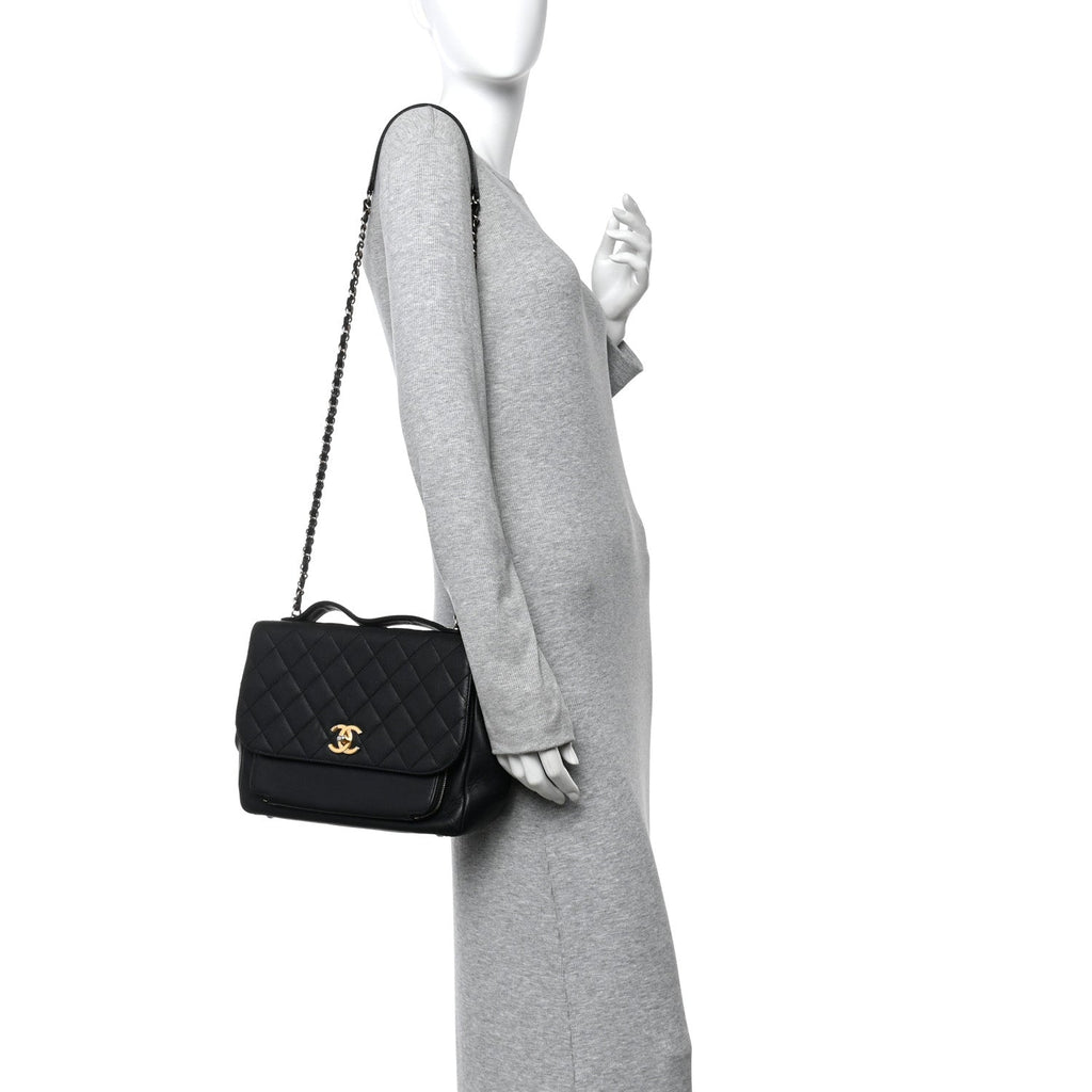 Chanel Caviar Quilted Large Business Affinity Flap Black