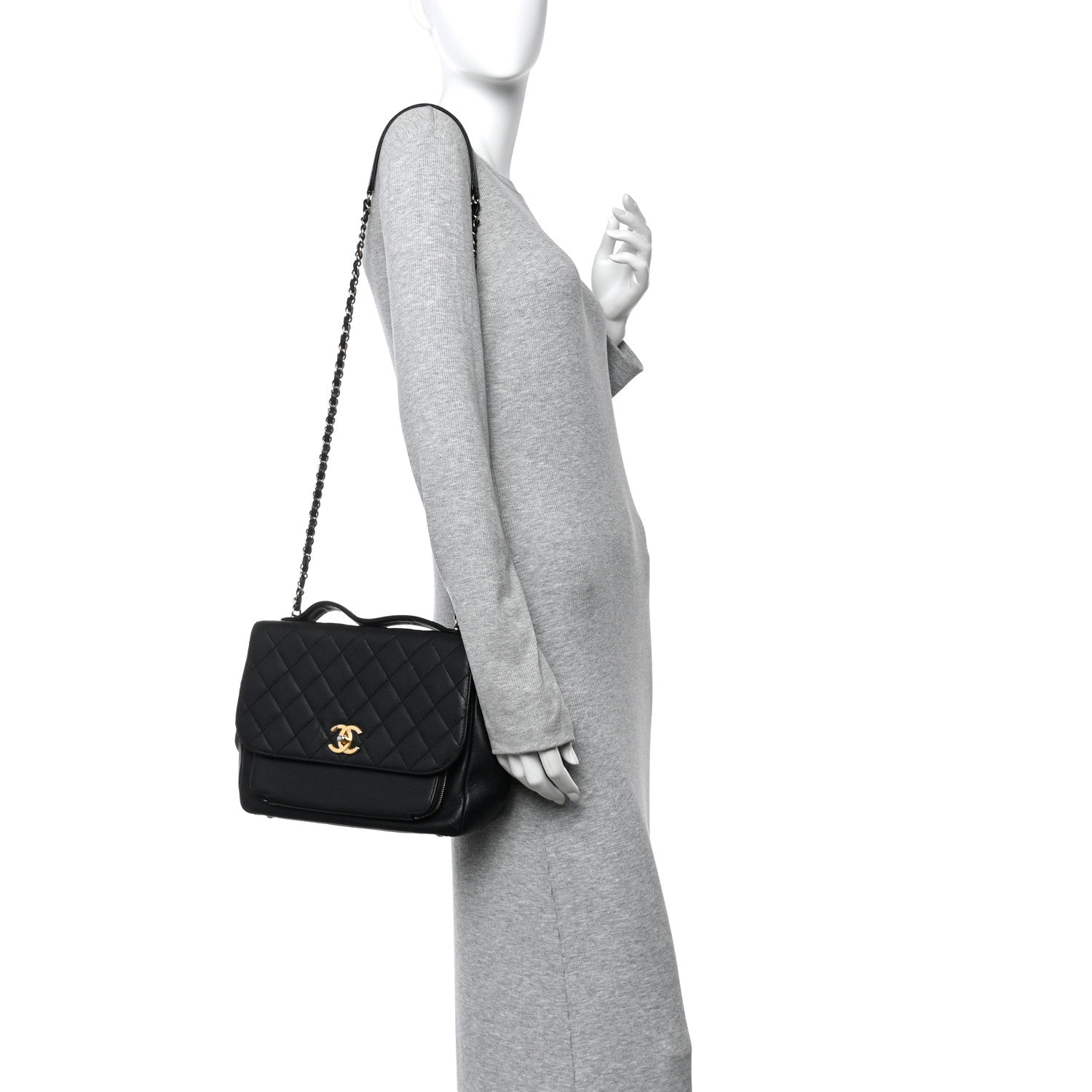 Chanel Caviar Quilted Large Business Affinity Flap Black