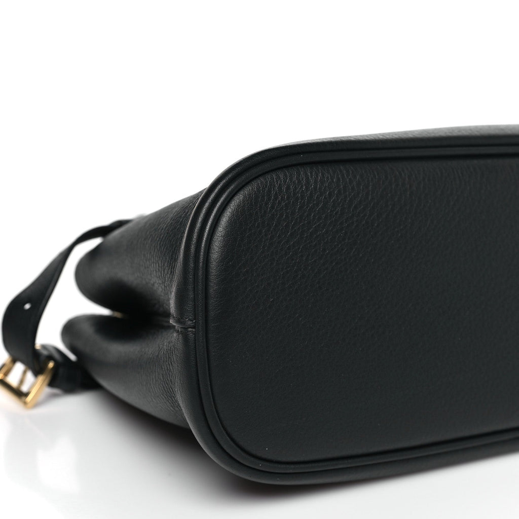 Prada Soft Grain Calfskin Small Double Belt Tote Black