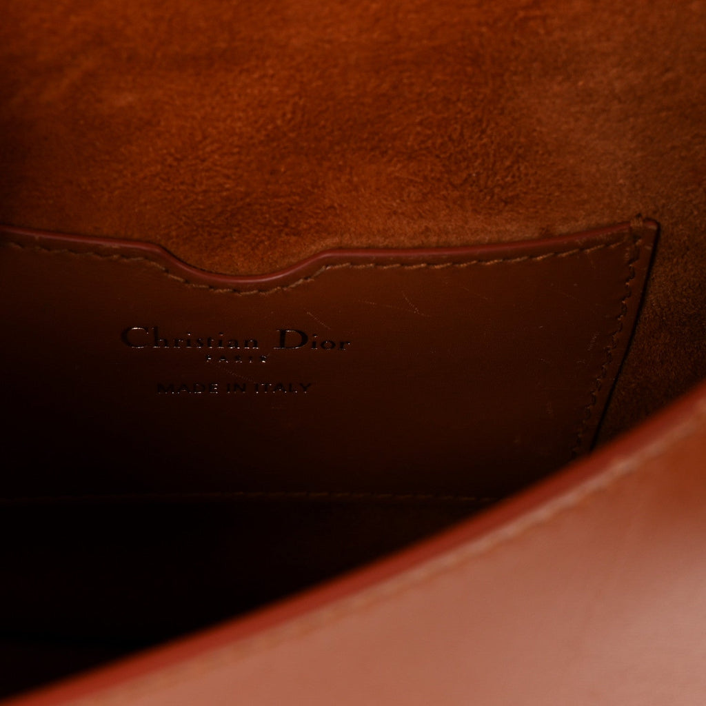 Christian Dior Box Calfskin Medium Bobby Flap Dark Tan