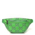 Gucci Calfskin GG Tennis Bi-Color Embossed Belt Bag Joy Green Joy Blue