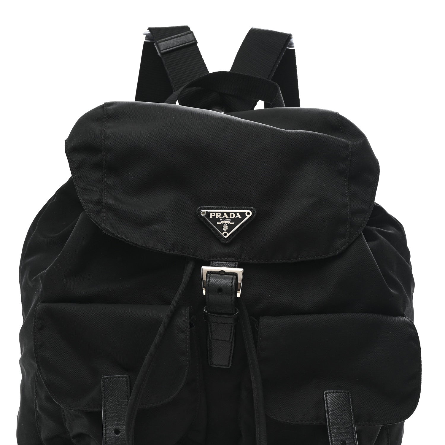 Prada Tessuto Nylon Saffiano Medium Backpack Black