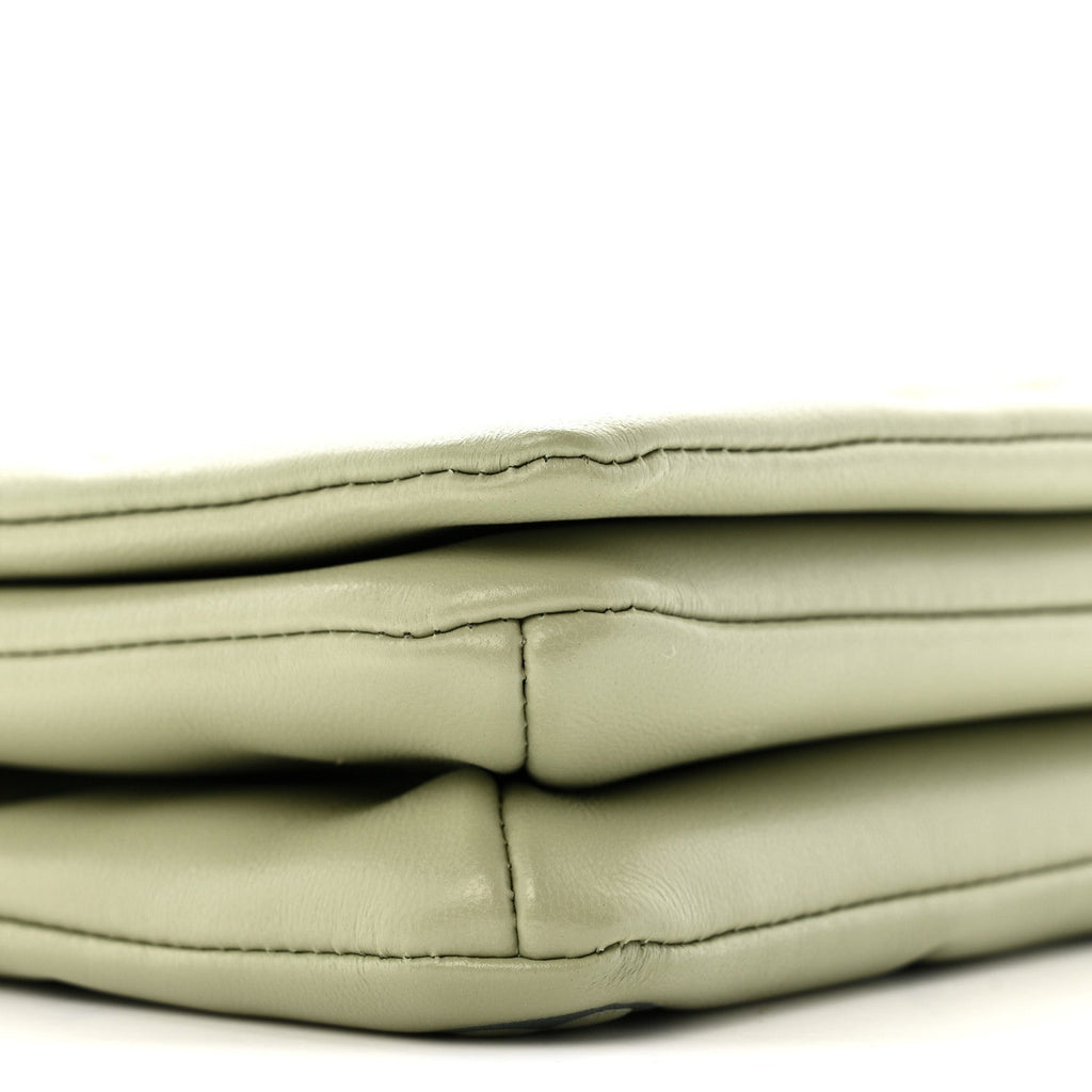 Louis Vuitton Lambskin Embossed Monogram Pochette Coussin Green