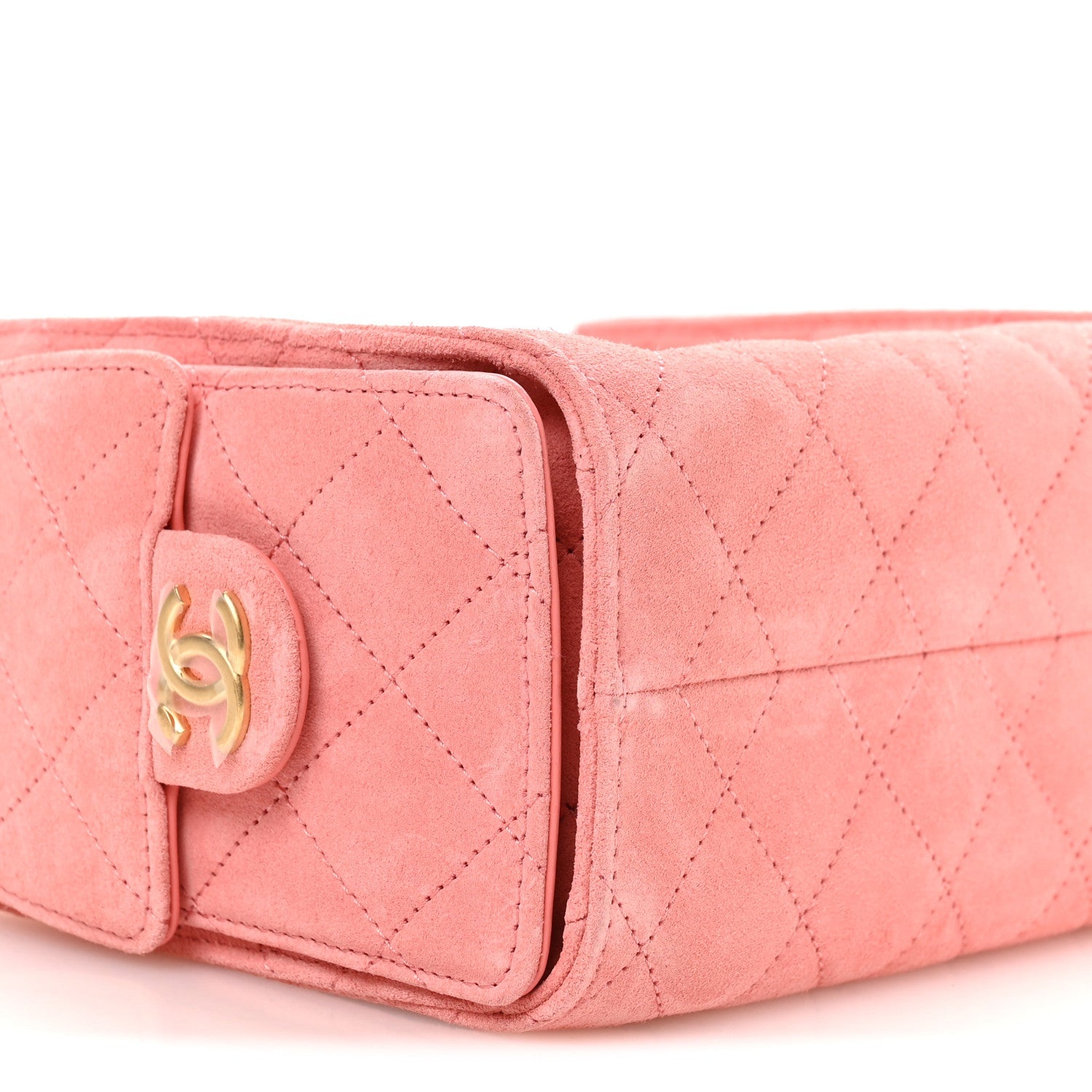 Chanel Suede Quilted Mini Chanel 25 Handbag Pink