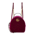 Gucci Velvet Matelasse GG Marmont Dome Backpack Fuchsia Violet Cyclamen