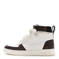 Louis Vuitton Grained Calfskin Monogram Boombox Sneaker Boots 39 White
