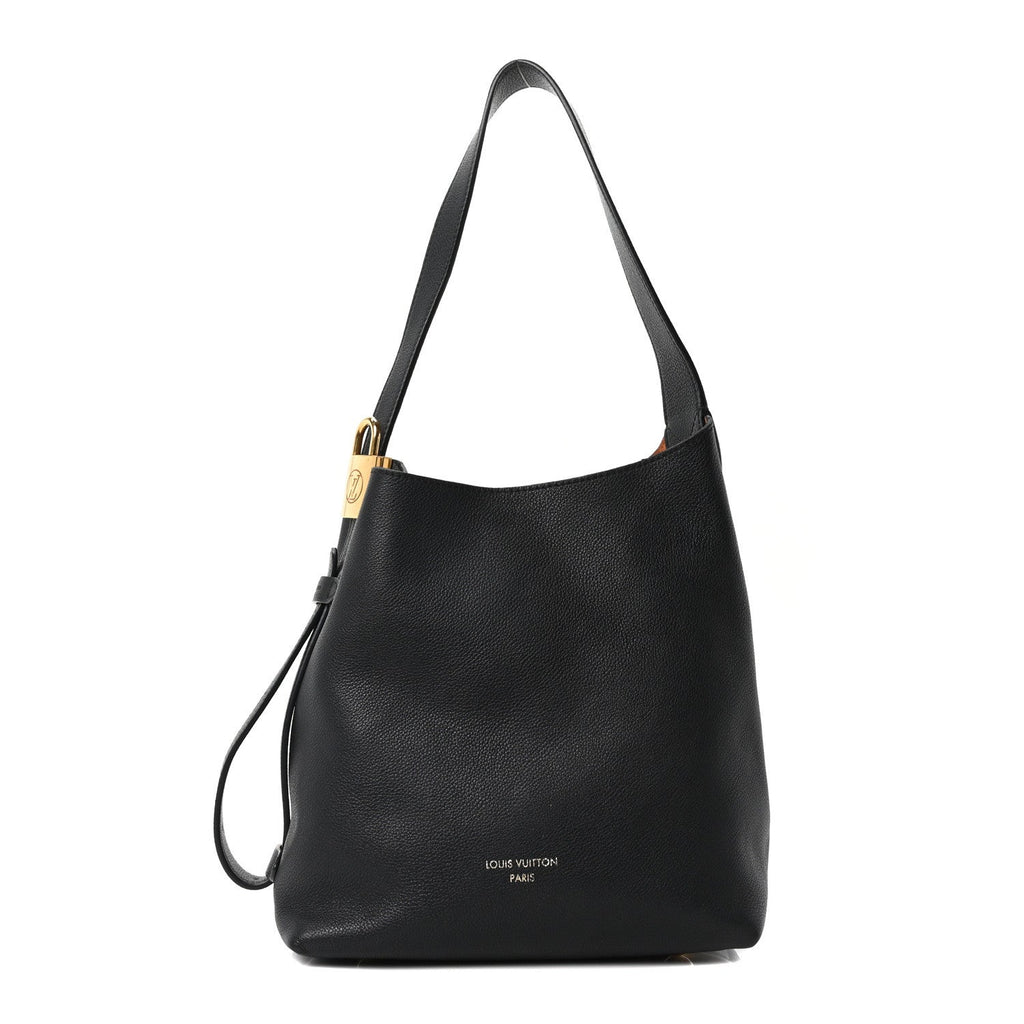 Louis Vuitton Grained Calfskin Low Key Hobo PM Black