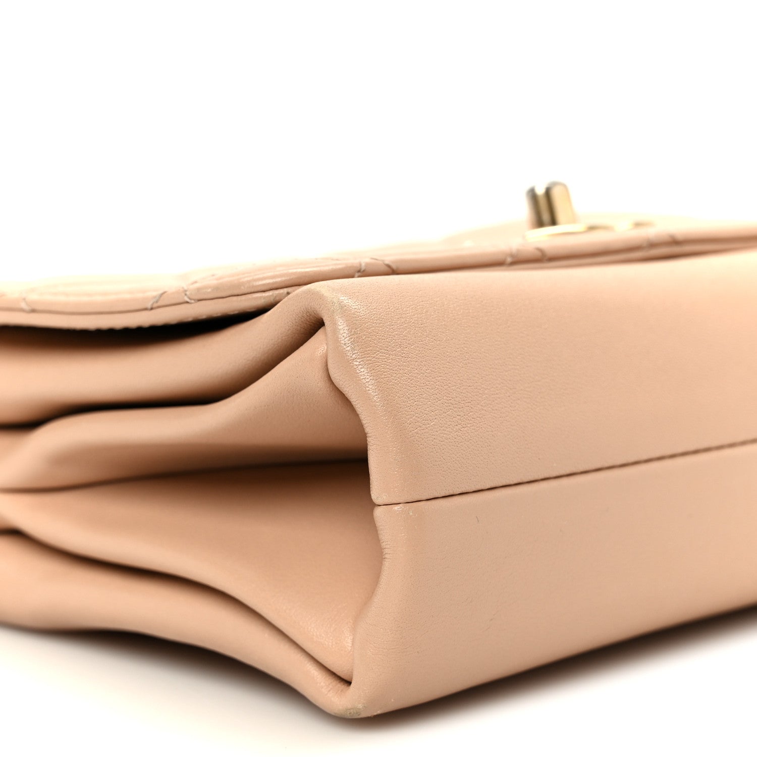 Chanel Calfskin Quilted Pearl Jewel Chain Flap Beige