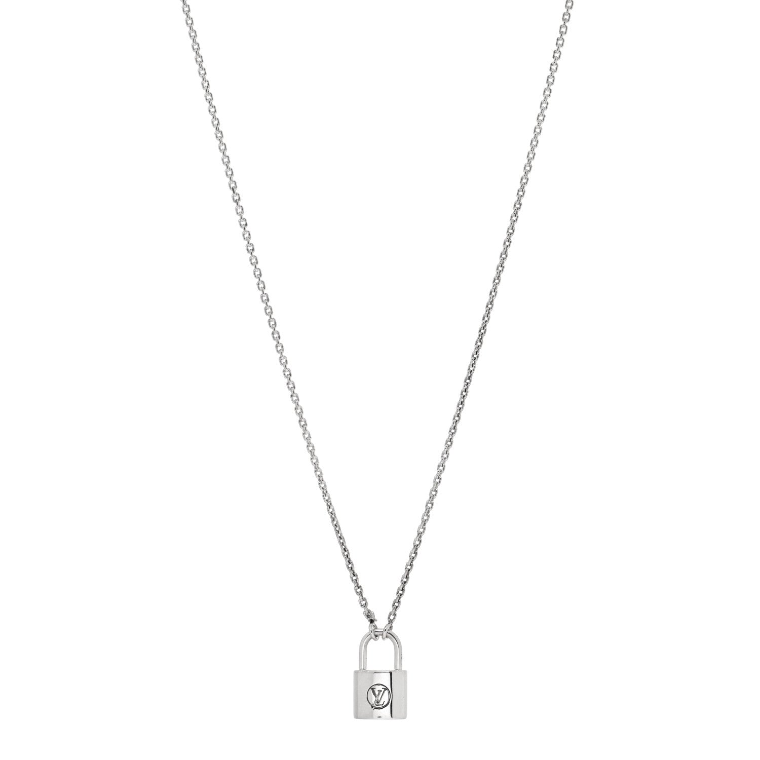 Louis Vuitton Sterling Silver Lockit Necklace