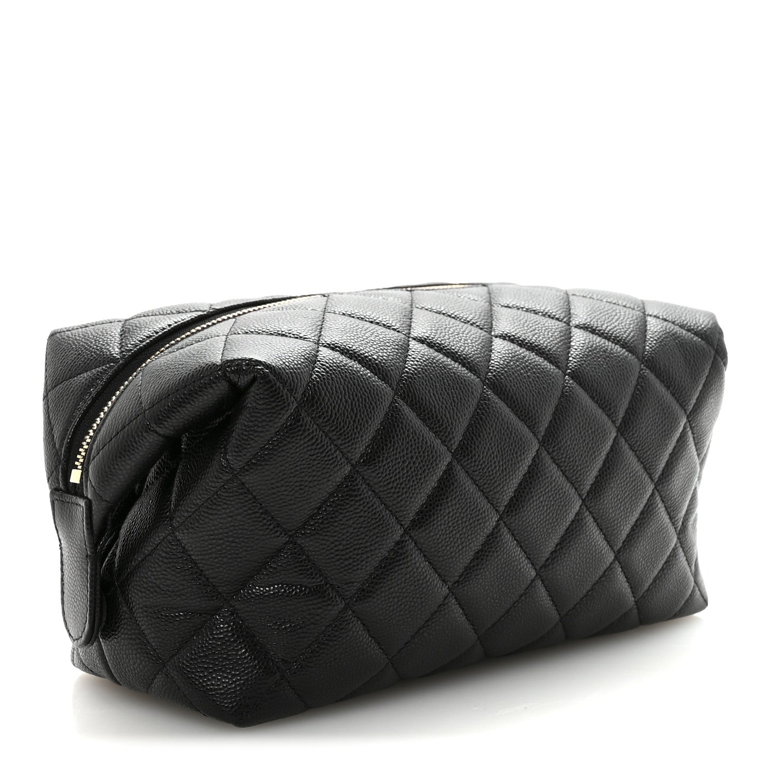 Caviar Quilted Cosmetic Case Black