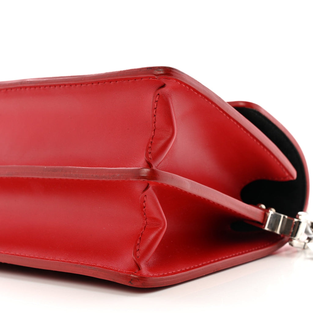 Louis Vuitton Patent Calfskin Monogram Lace Dauphine Mini Red