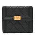 Chanel Caviar Quilted Compact Boy Wallet Black