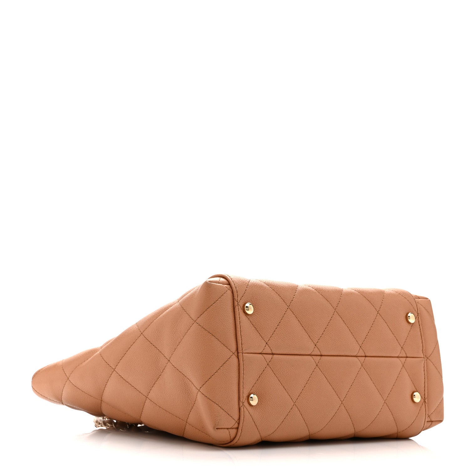 Chanel Caviar Quilted Small Shopping Tote Dark Beige