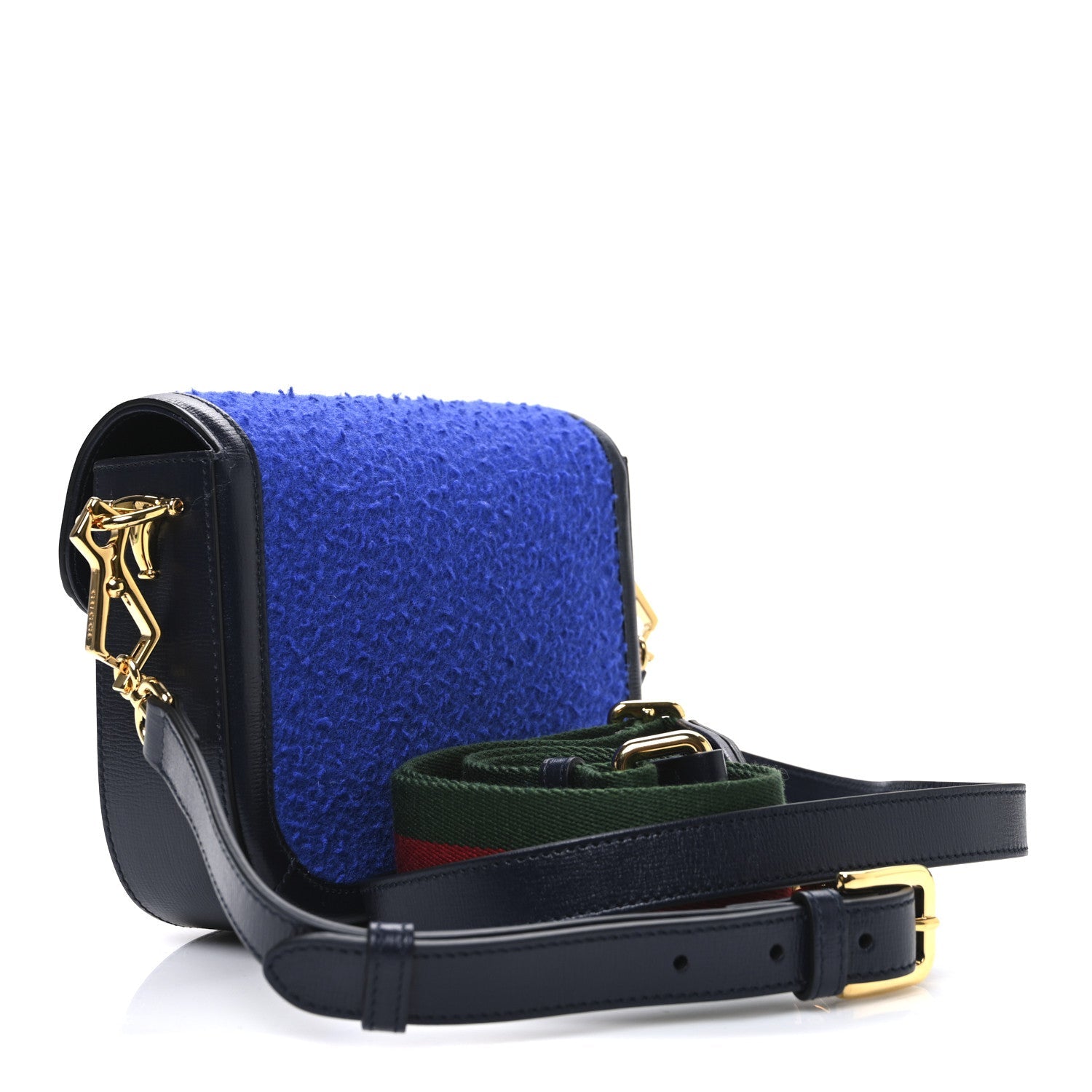 Gucci Casy Wool Azalea Calfskin Mini Horsebit 1955 Shoulder Bag Blue China