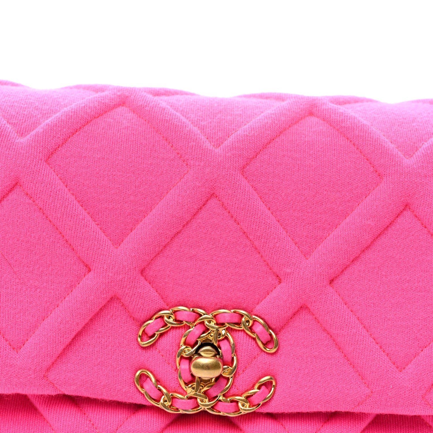 Chanel Jersey Quilted Chanel 19 Waist Bag Pink