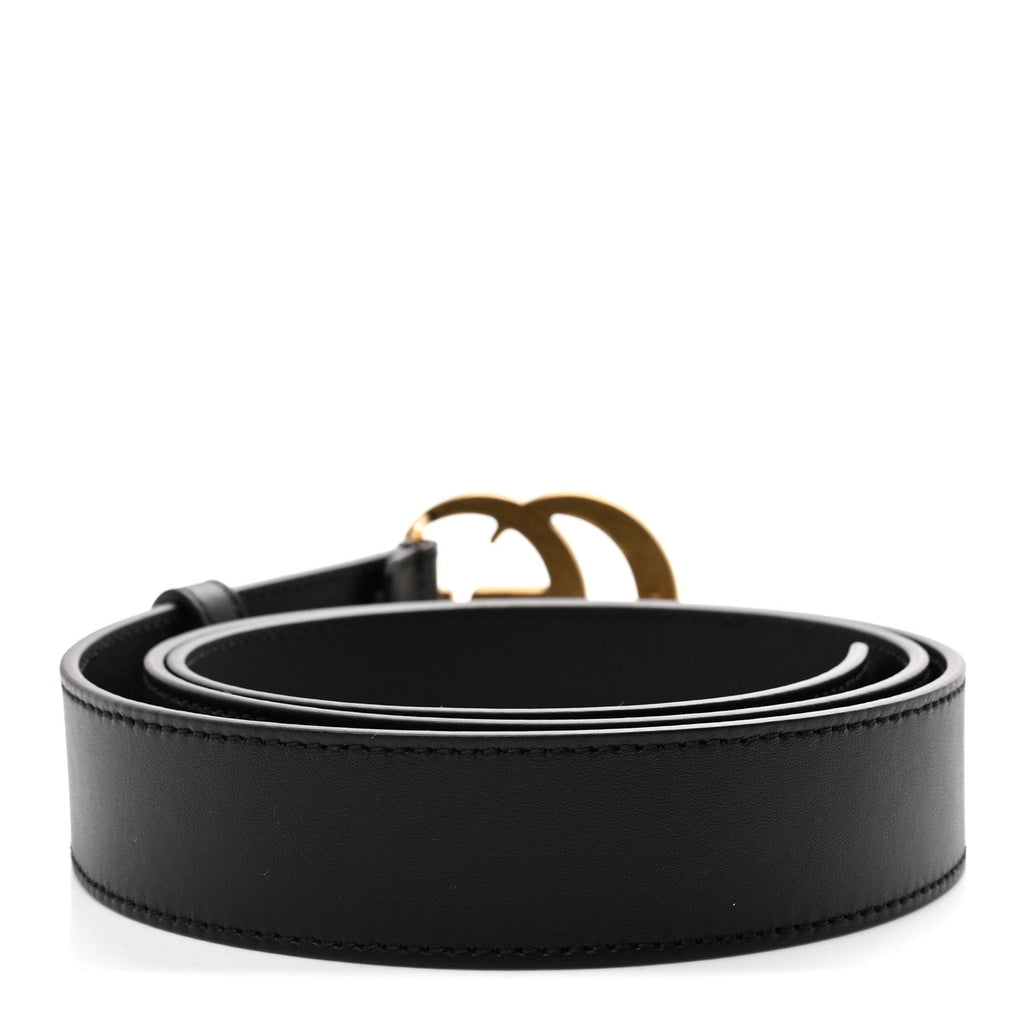 Gucci Calfskin Double G 30mm Belt 95 38 Black