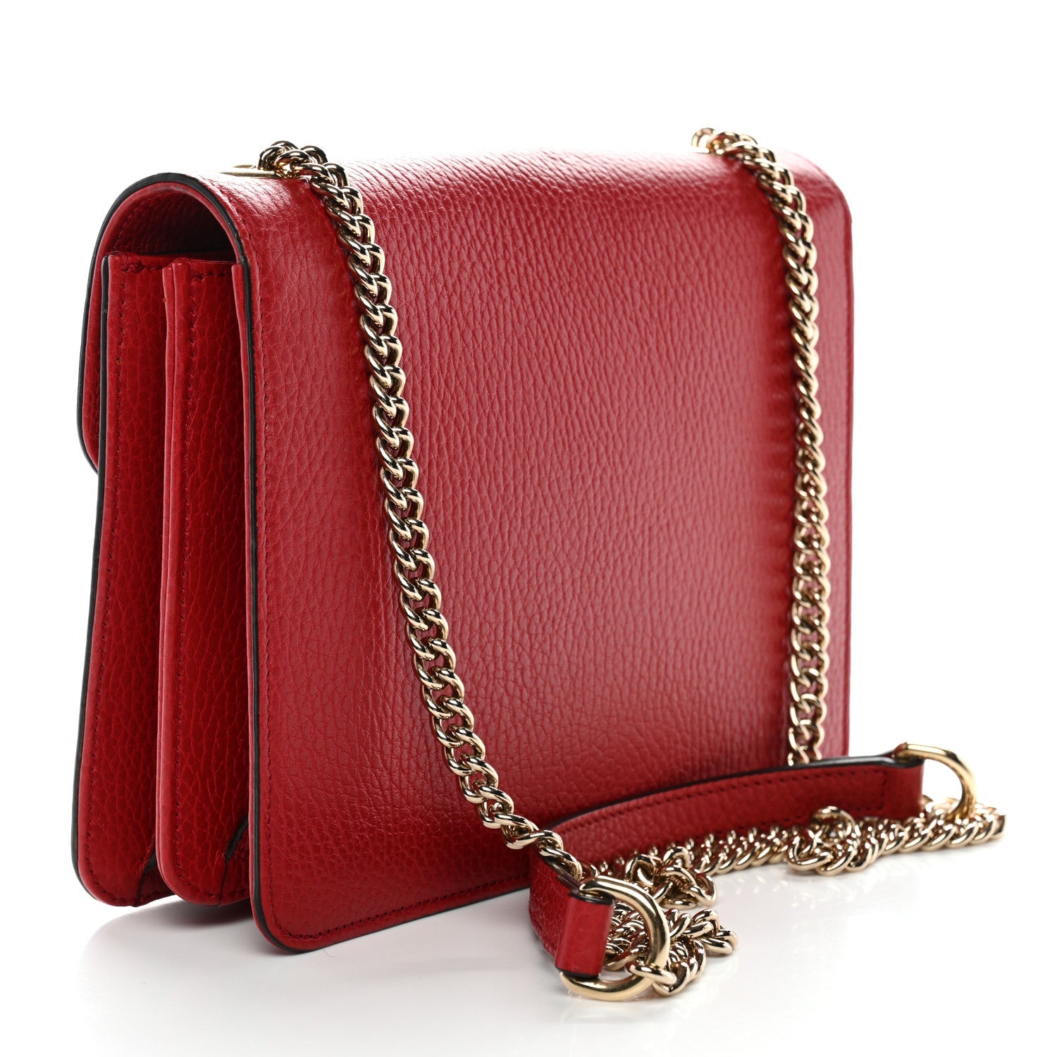Gucci Dollar Calfskin Small Interlocking G Shoulder Bag Red