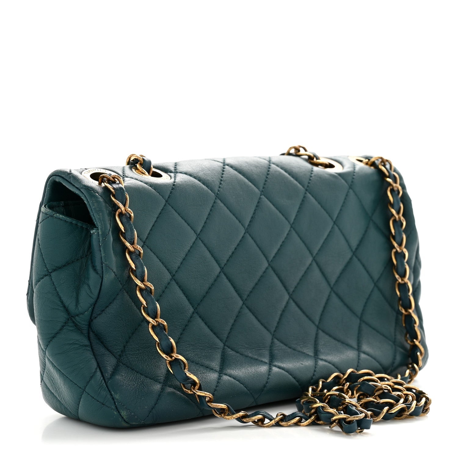 Chanel Lambskin Quilted Mini Rectangular Flap Dark Blue