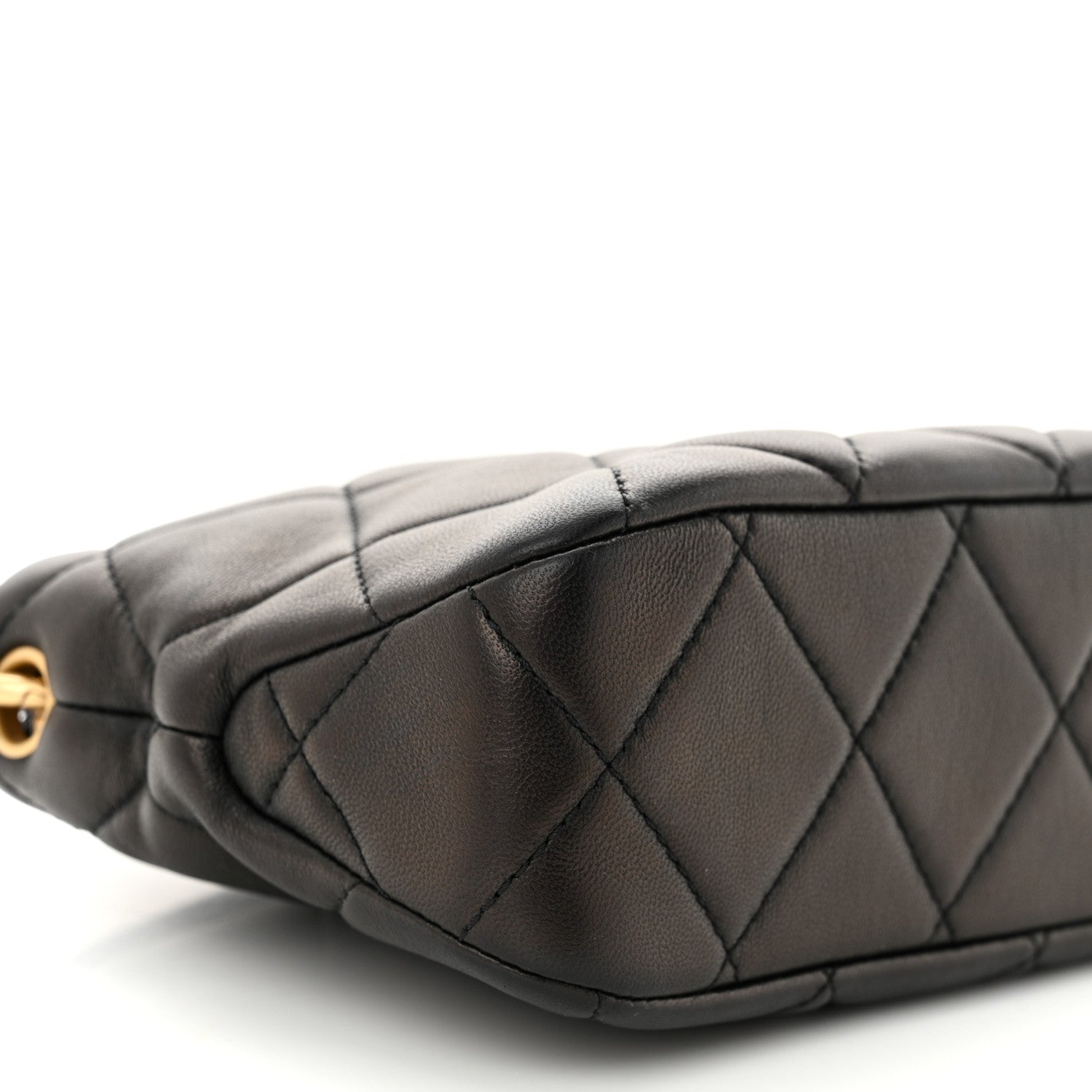 Chanel Lambskin Quilted Small CC Chain Hobo Black