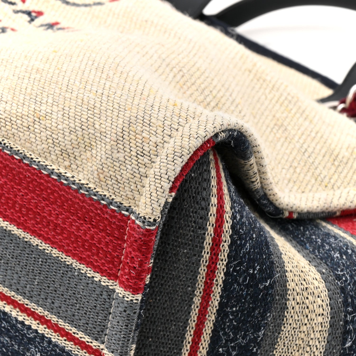 Chanel Striped Canvas Medium Deauville Tote Beige