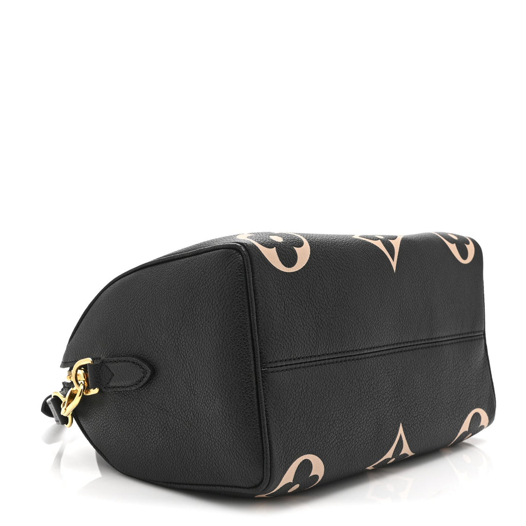 Louis Vuitton Empreinte Monogram Giant Speedy Bandouliere 25 Black Beige