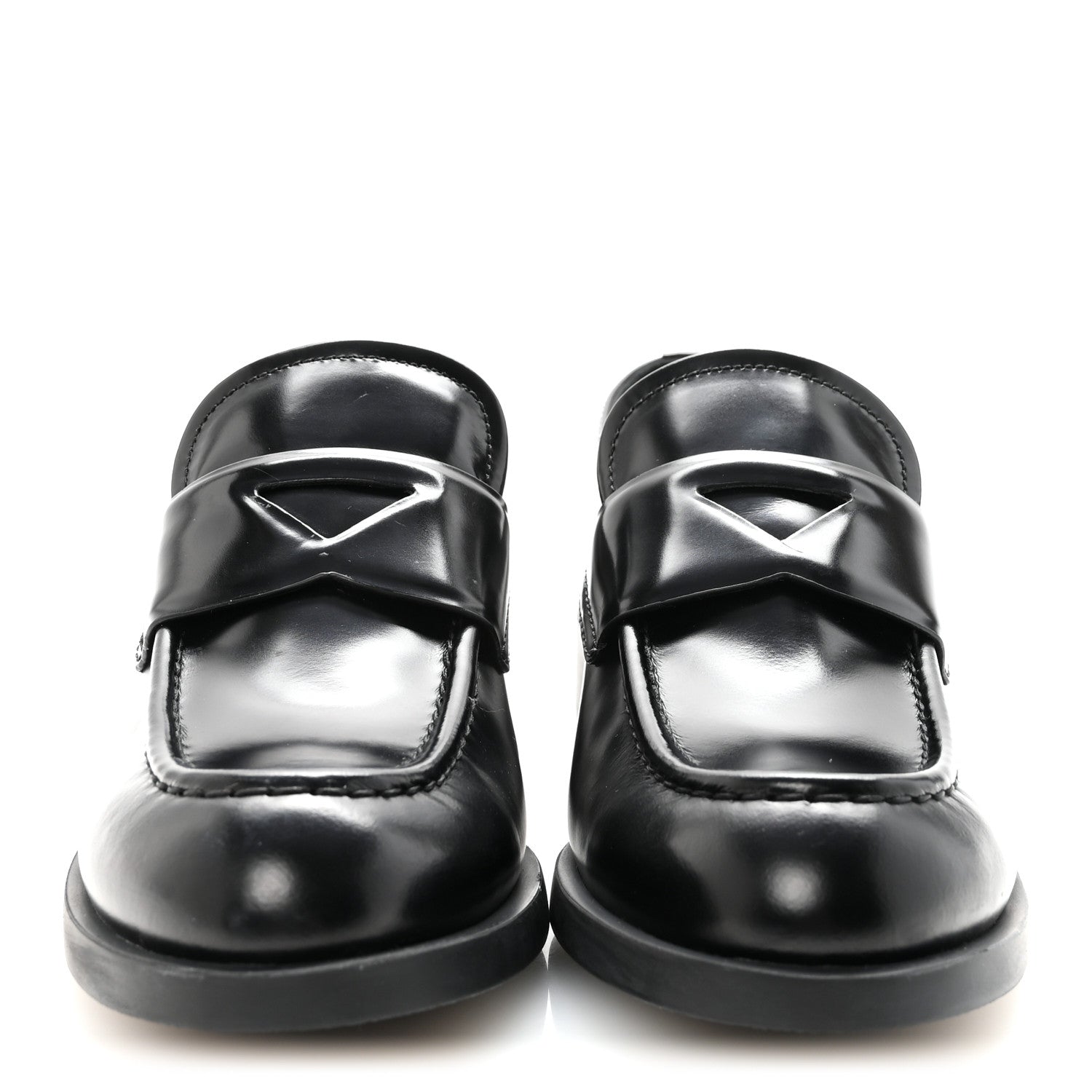 Prada Spazzolato Loafers 38 Black