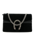Gucci Velvet Super Mini Dionysus Shoulder Bag Black
