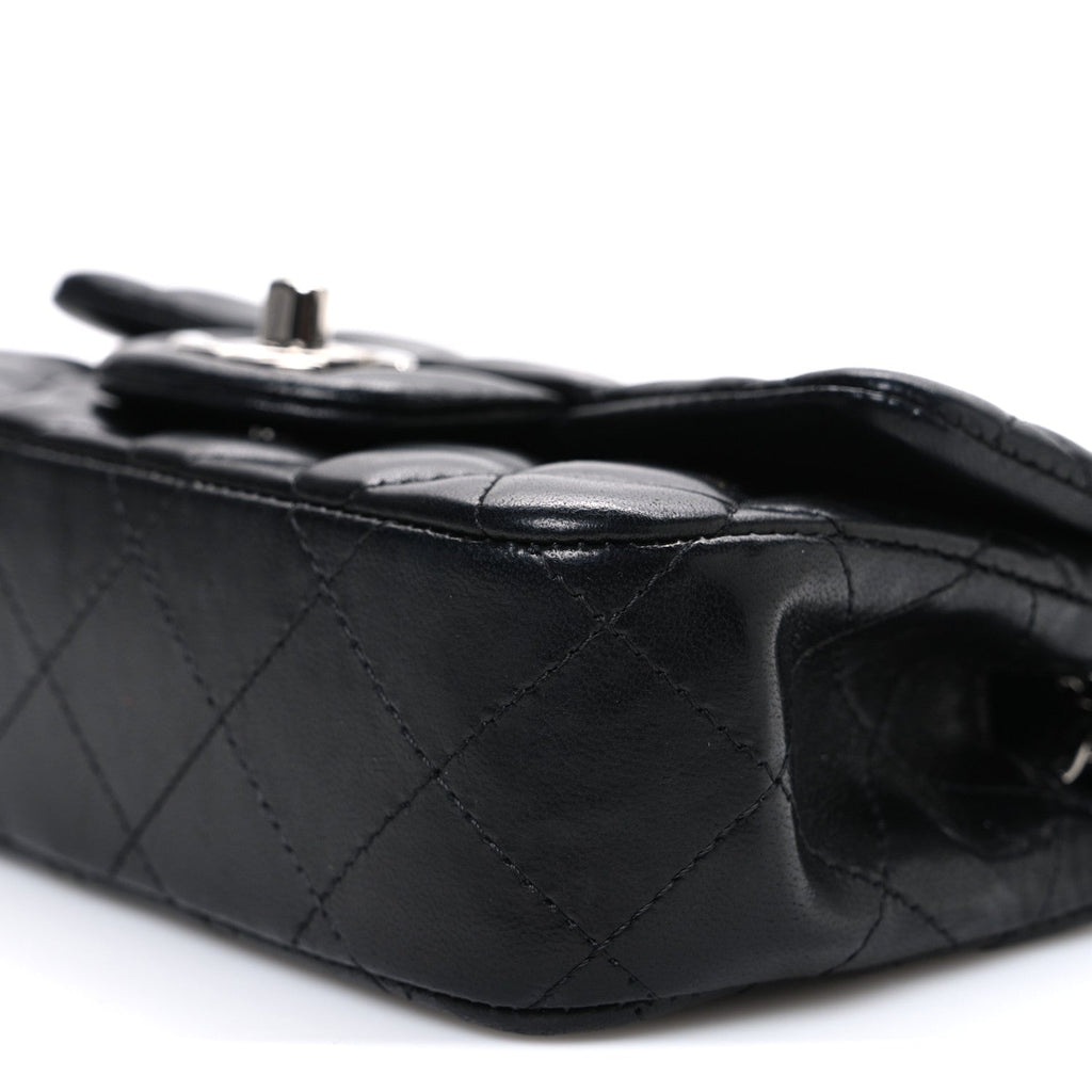 Chanel Lambskin Quilted Extra Mini Rectangular Flap Black
