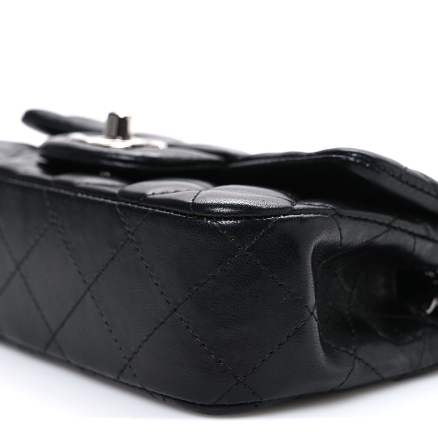 Chanel Lambskin Quilted Extra Mini Rectangular Flap Black