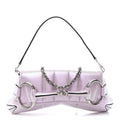 Gucci Iridescent Nappa Vertical Matelasse Medium Maxi Horsebit Chain Shoulder Bag Escape Pink