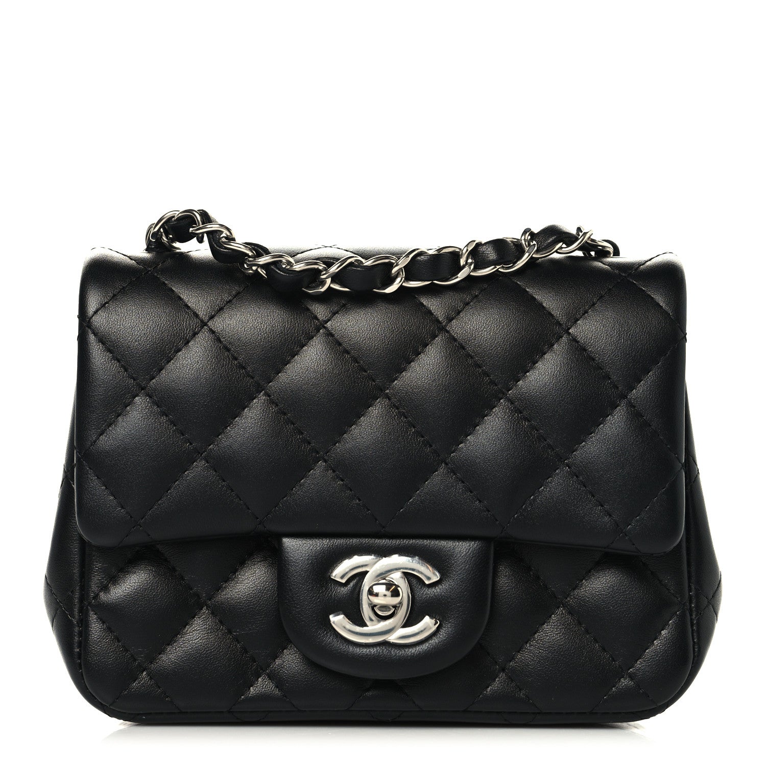 Chanel Lambskin Quilted Mini Square Flap Black