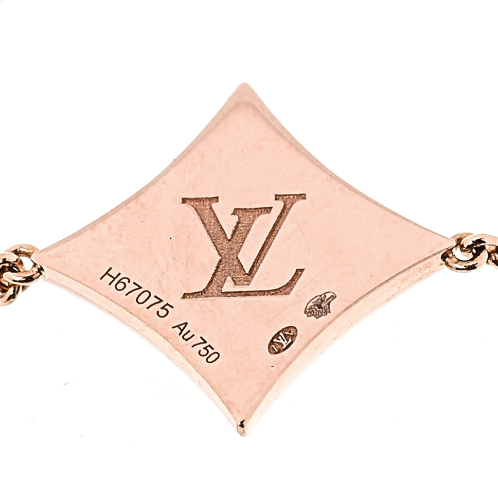 Louis Vuitton 18K Pink Gold Diamond Pink Mother of Pearl Color Blossom BB Star Bracelet