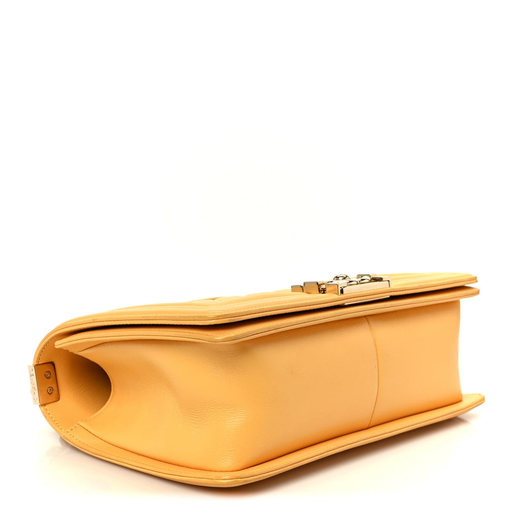 Chanel Calfskin Quilted Medium Boy Flap Yellow