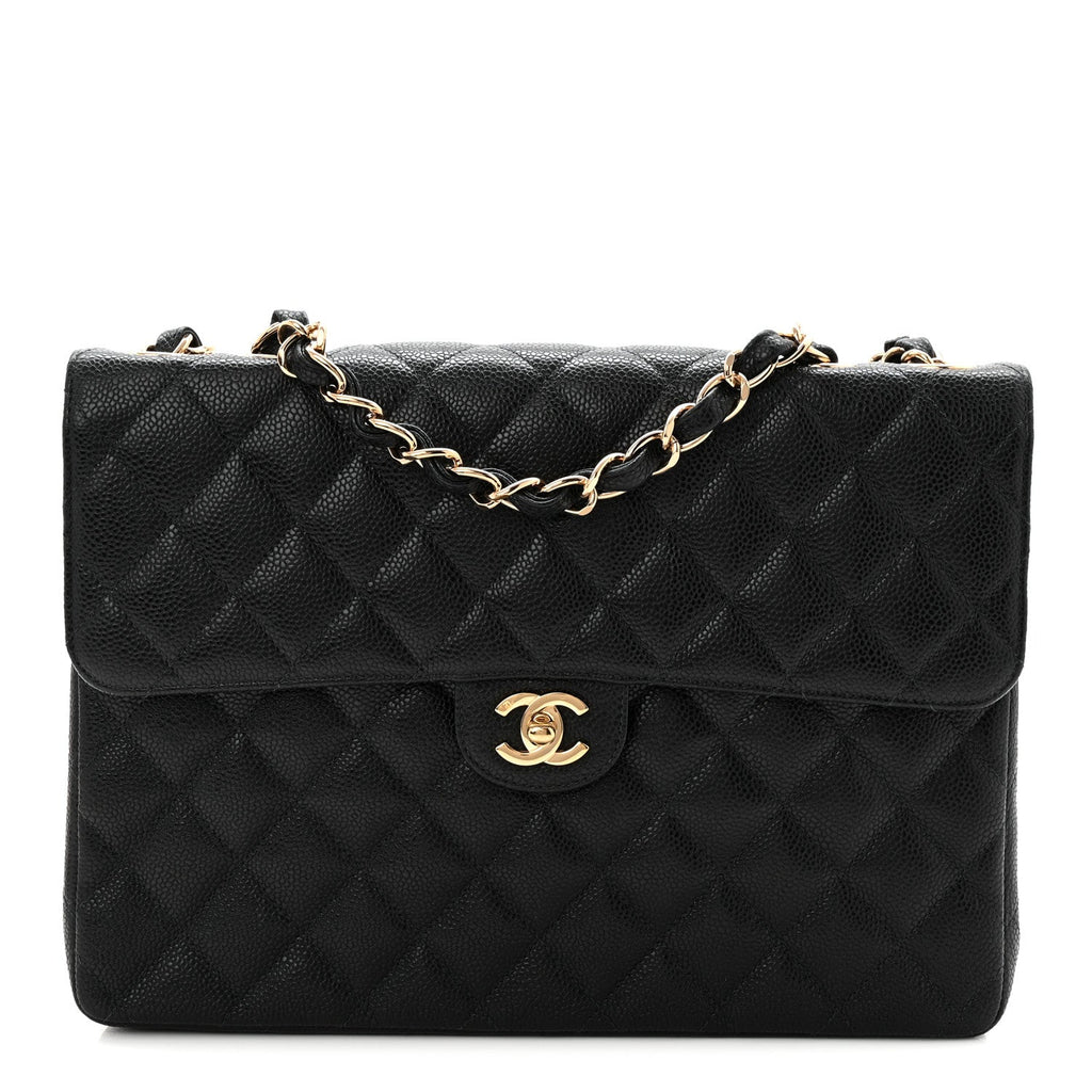 Chanel Caviar Jumbo Single Flap Black