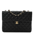 Chanel Caviar Jumbo Single Flap Black