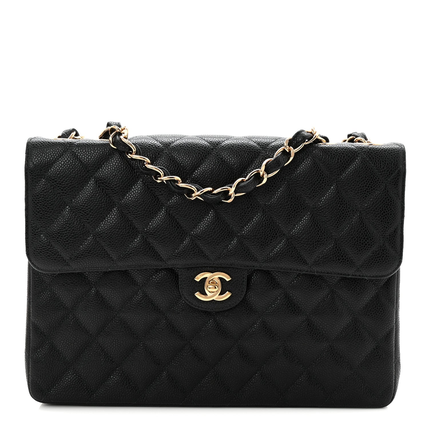 Chanel Caviar Jumbo Single Flap Black
