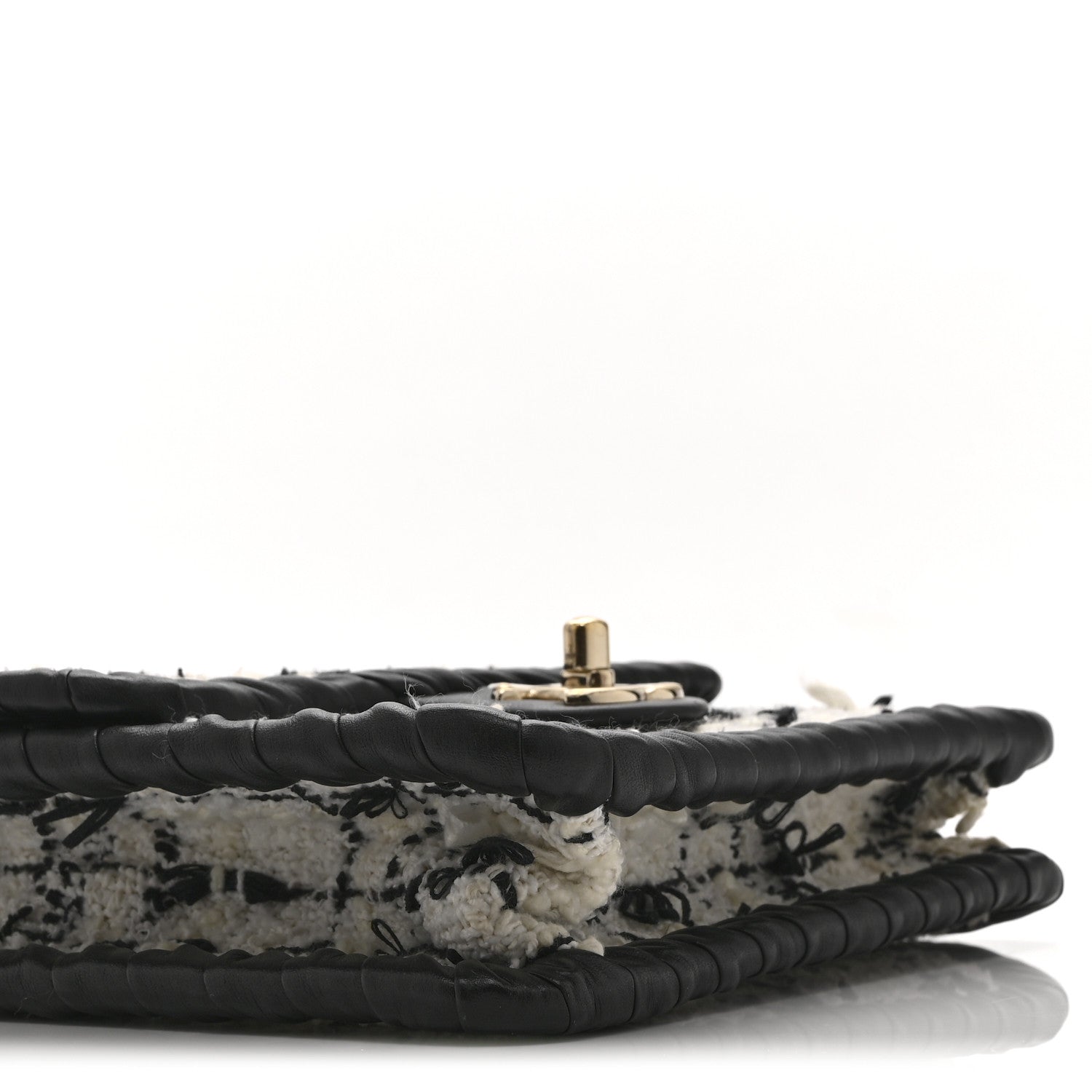 Chanel Tweed Braided Calfskin Mini My Own Frame Flap Grey Black