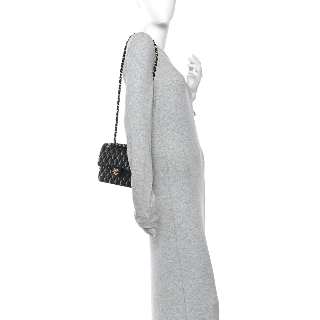 Chanel Lambskin Quilted Small Double Flap Black