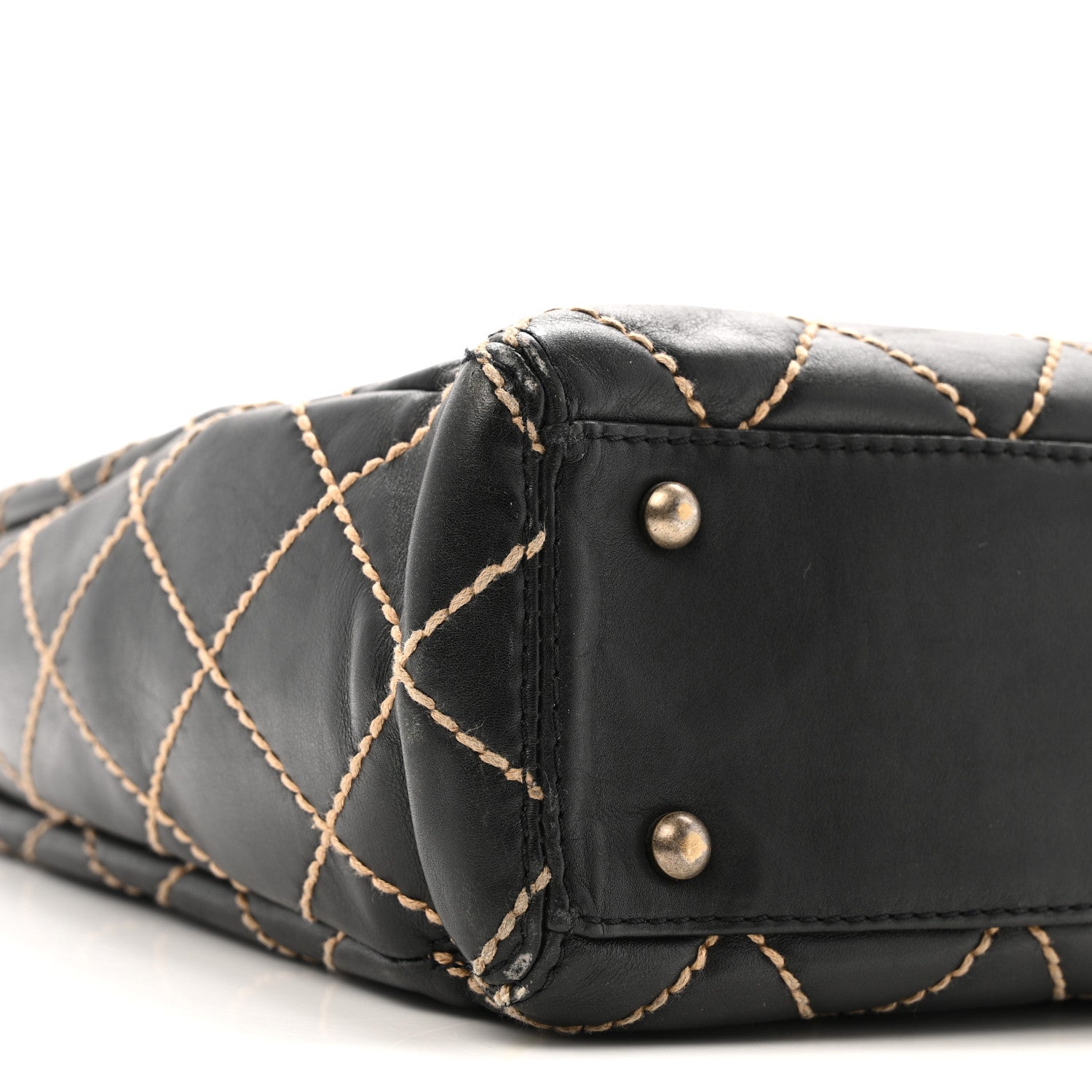 Chanel Calfskin Wild Stitch Large Tote Black
