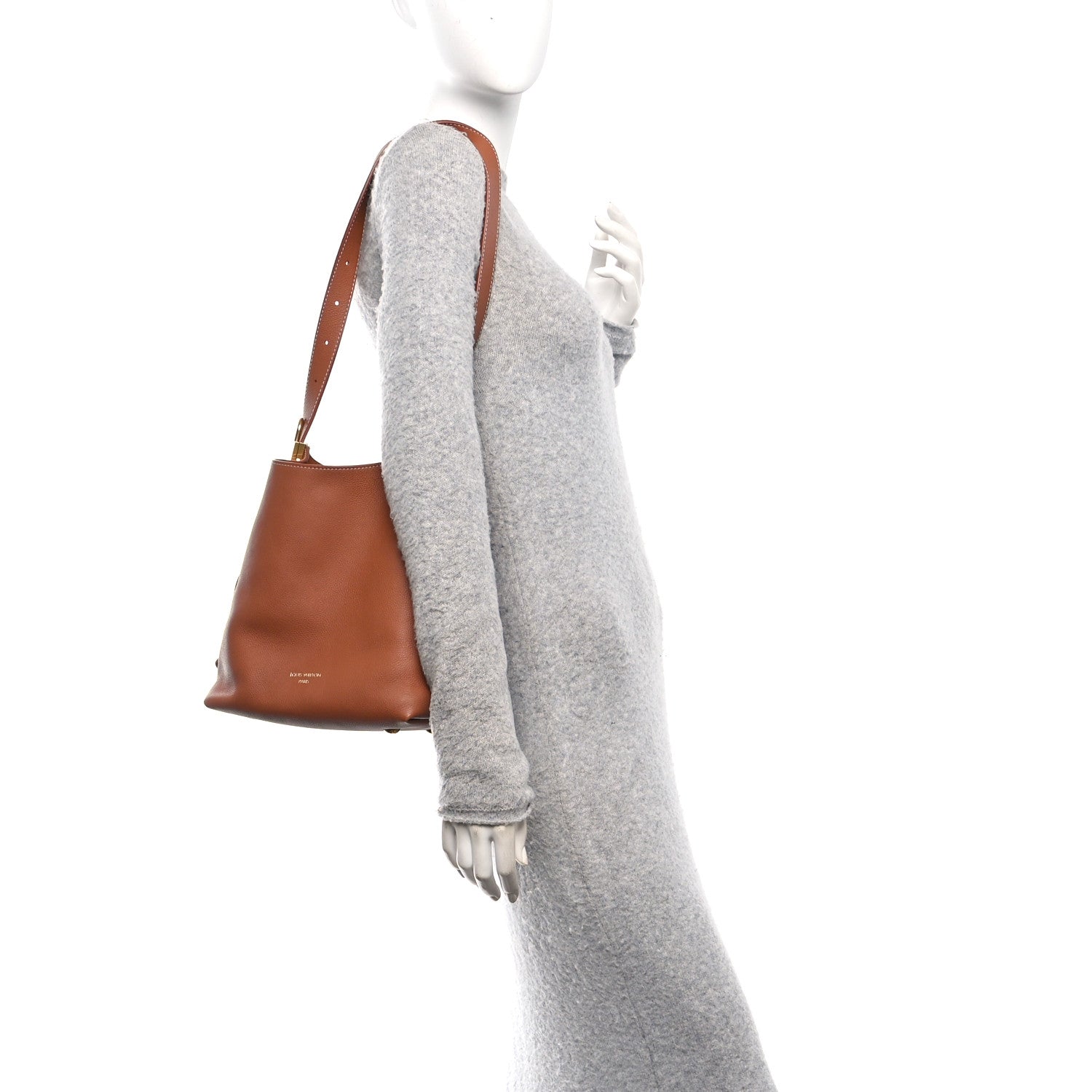 Louis Vuitton Grained Calfskin Low Key Hobo PM Cognac