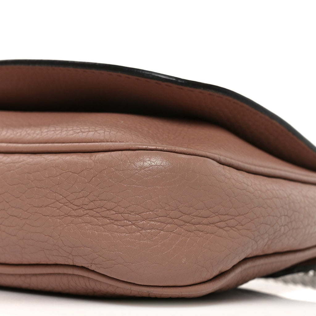 Gucci Pebbled Calfskin Medium Soho Flap Crossbody Pale Pink