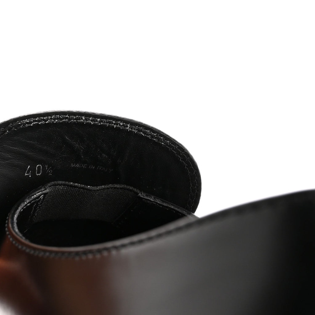 Prada Spazzolato Metal Triangle Logo 50mm Loafers 40.5 Black