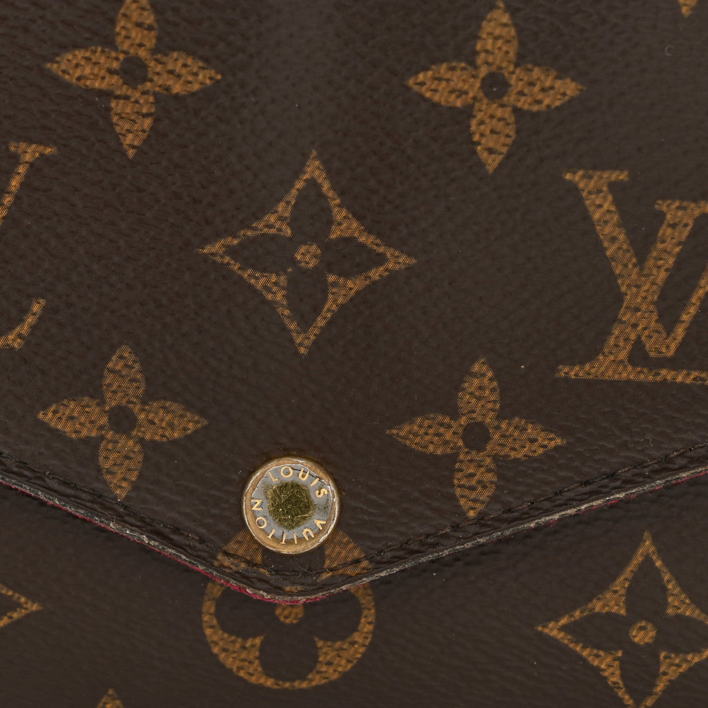 Louis Vuitton Monogram Pochette Felicie Chain Wallet Fuchsia