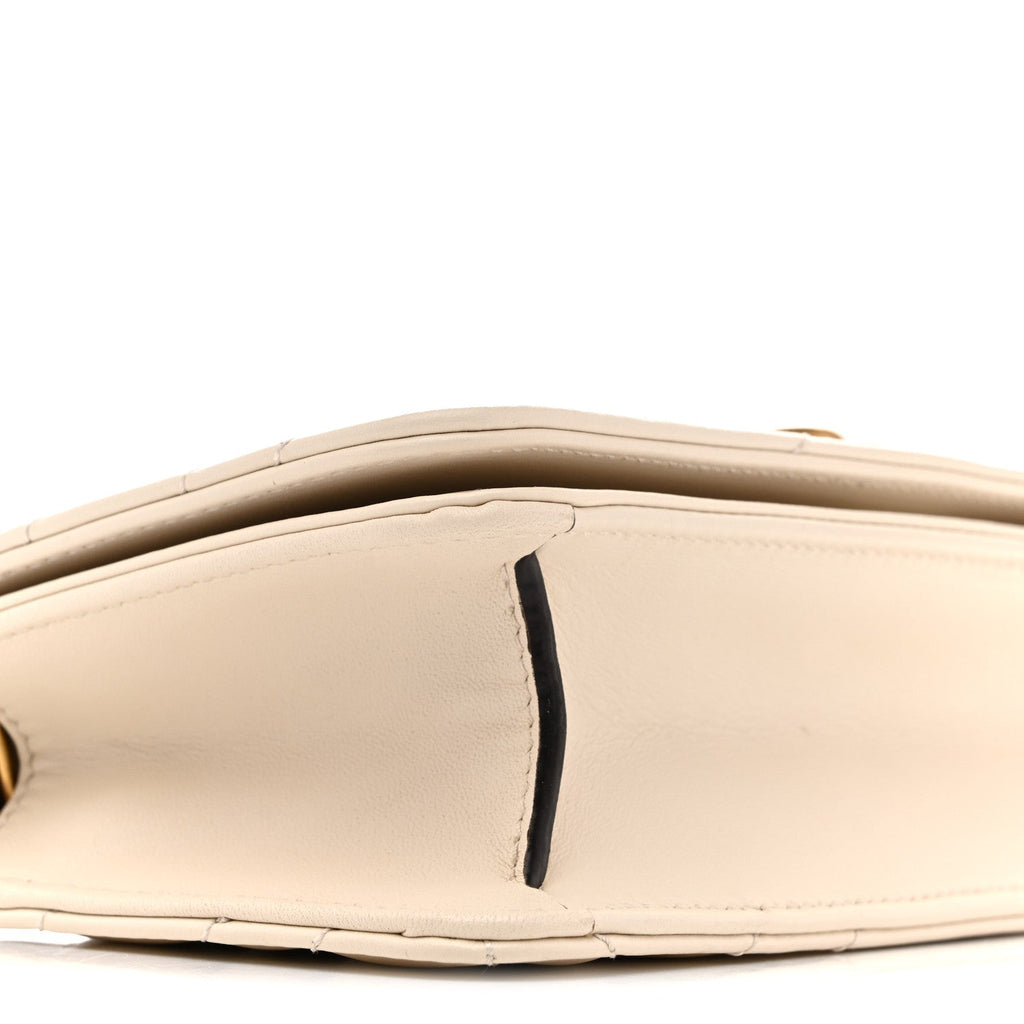 Gucci Calfskin Matelasse GG Marmont Mini Bag White