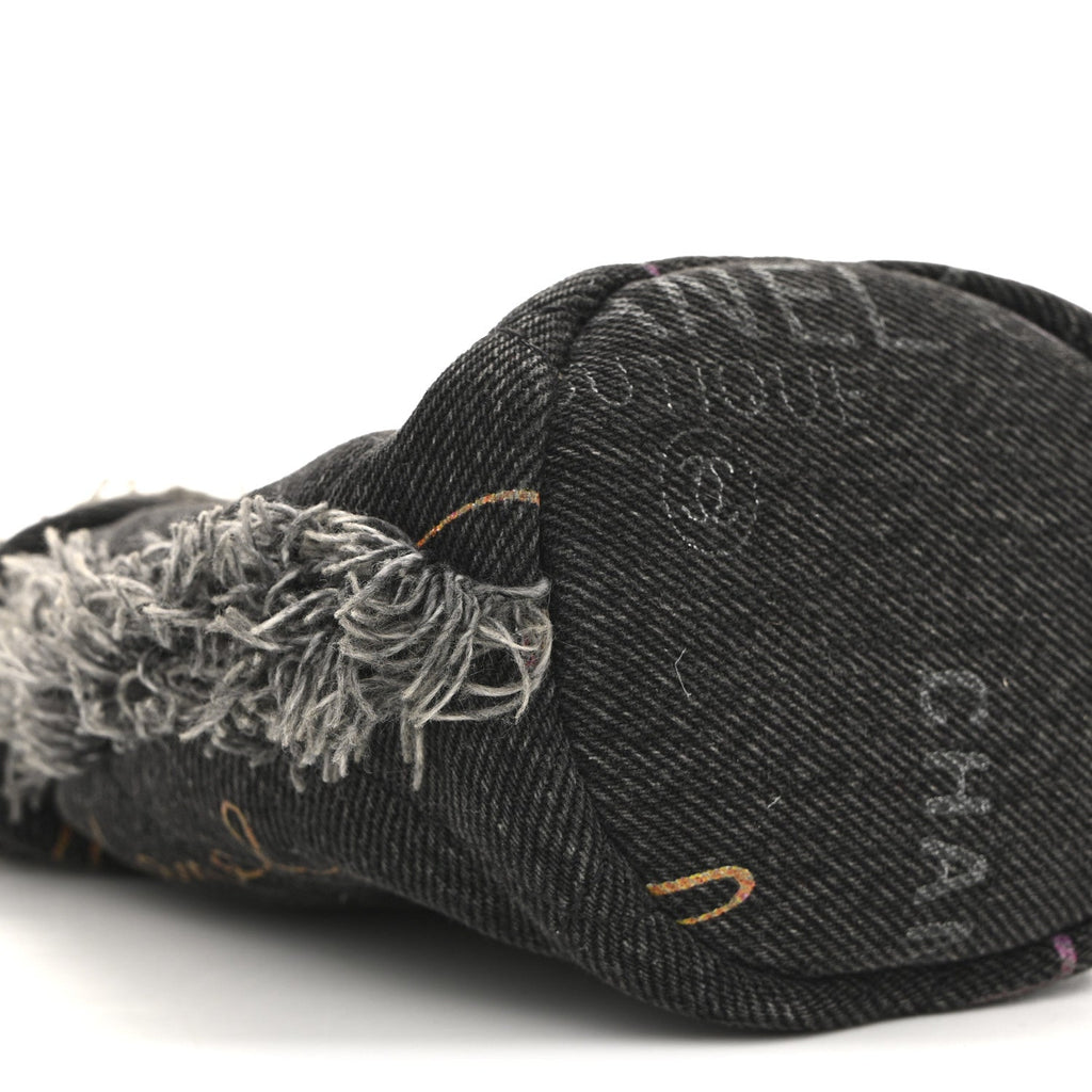 Chanel Denim Quilted Mood Mini Bucket With Chain Black Multicolor