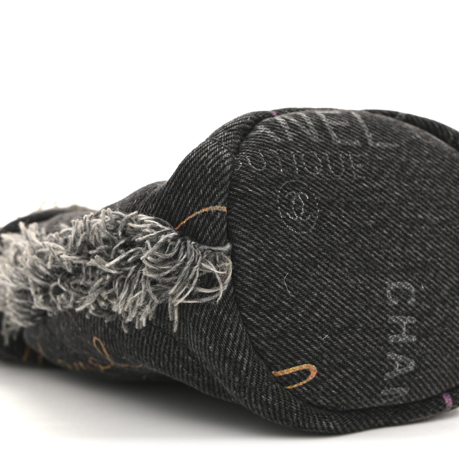 Chanel Denim Quilted Mood Mini Bucket With Chain Black Multicolor