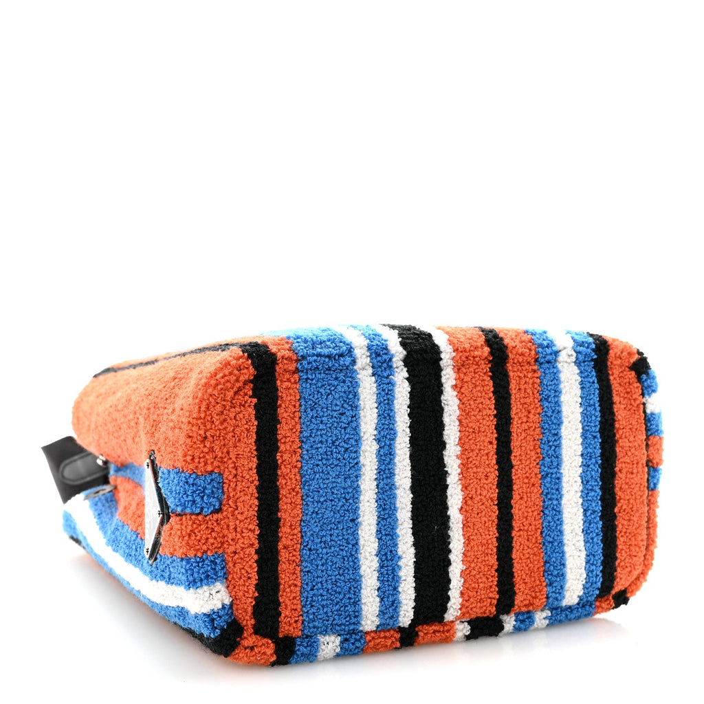 Prada Terry Cloth Small Stripe Tote Arancio
