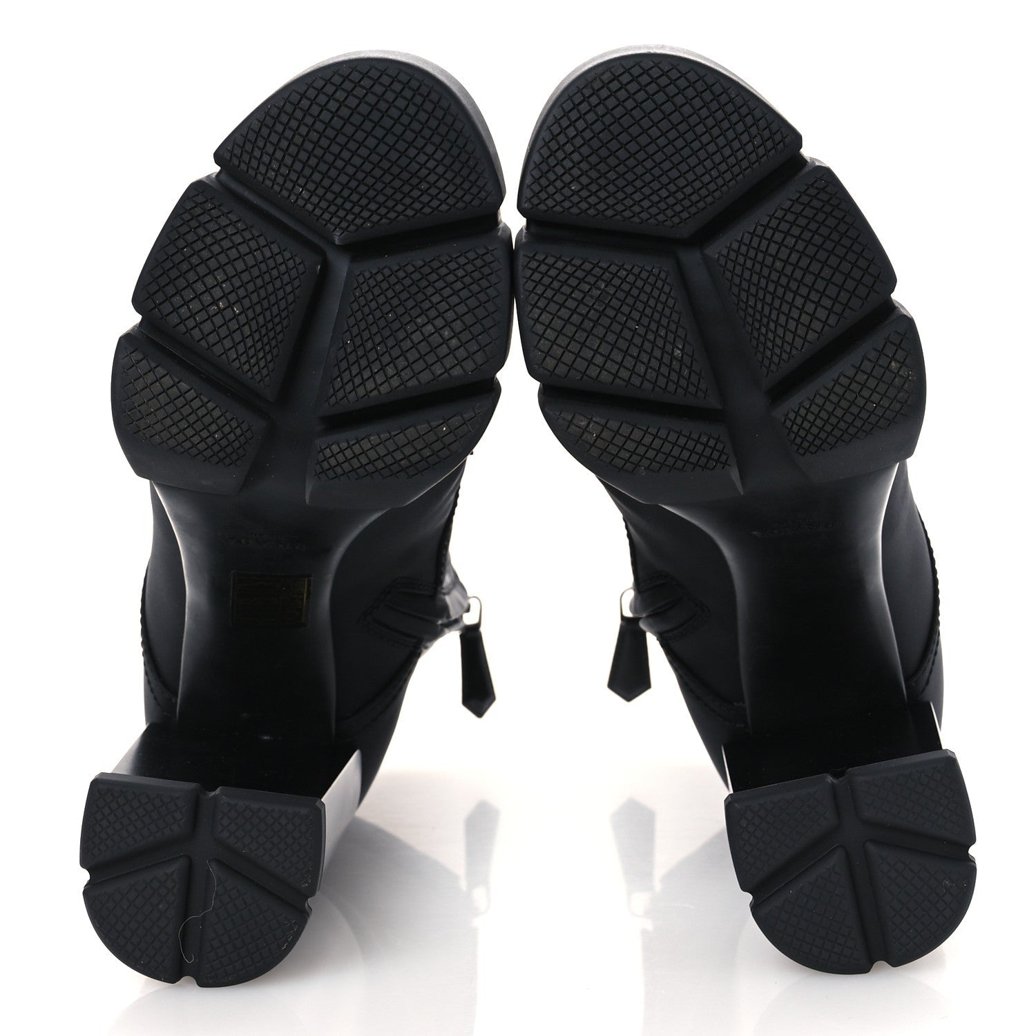 Prada Spazzolato Re-Nylon Metal Triangle Logo 110mm Ankle Boots 36.5 Black